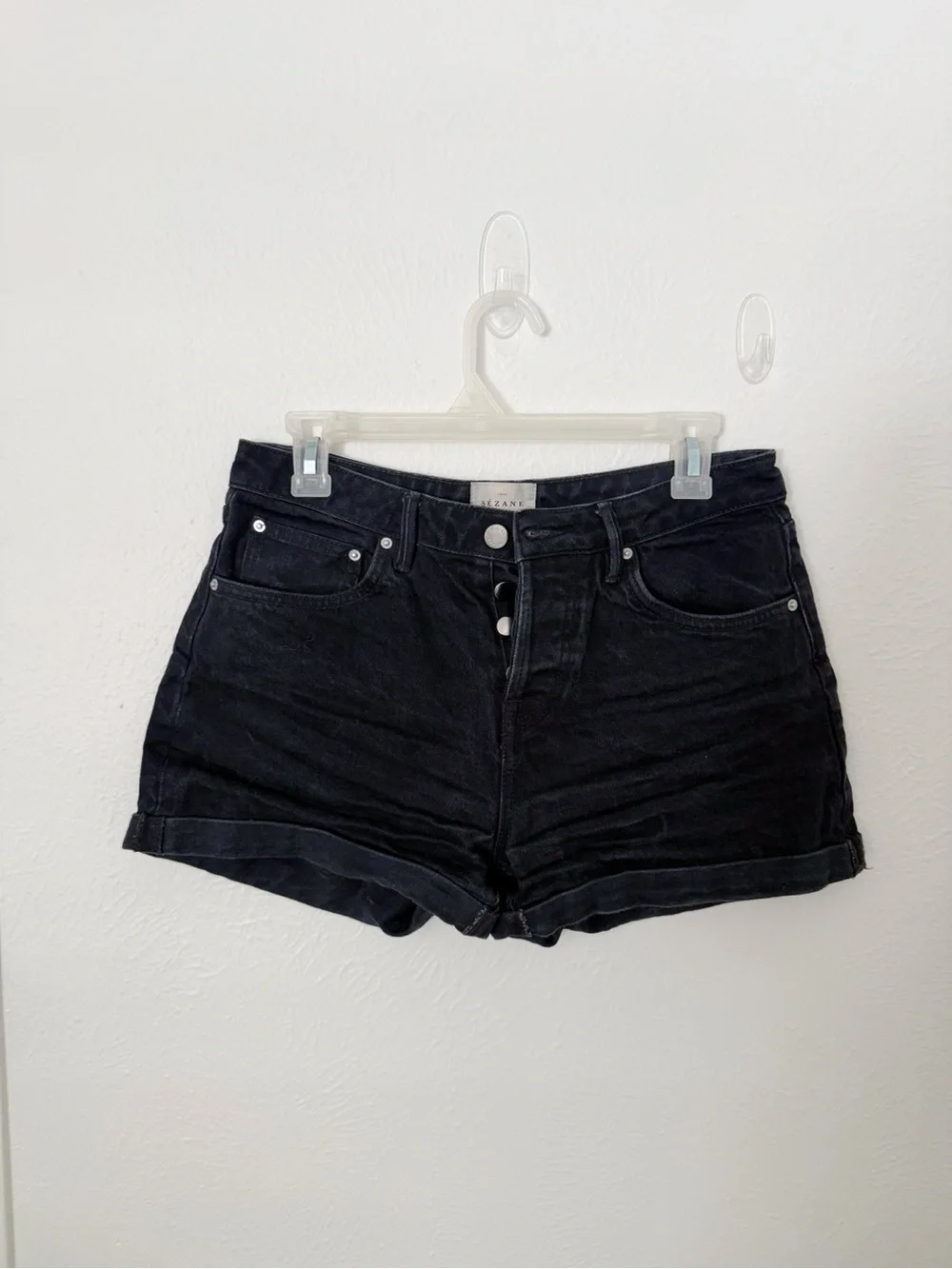 Sezane Niels Cuffed Denim Shorts Sz 36 / US 4